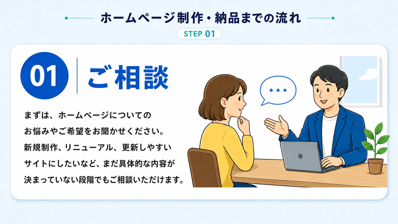 STEP 01：ご相談のイラスト